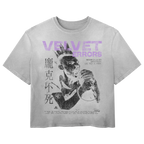 Velvet Errors Search & Destroy Wash Tee displayed on a hanger, featuring a graphic print on a casual cotton t-shirt.