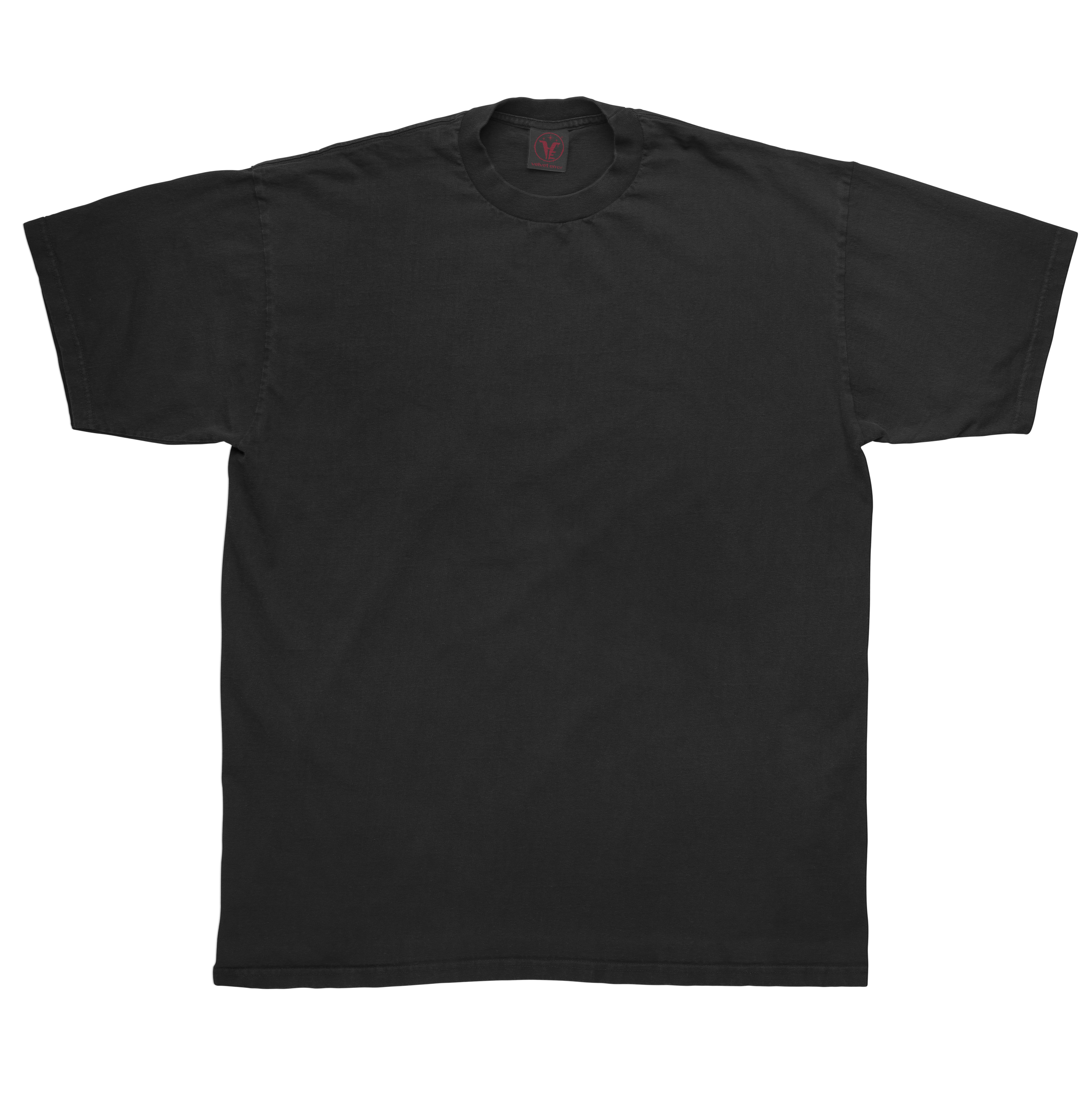 Black Velvet Errors blank T-shirt, front view showing soft cotton fabric and classic crew neckline.