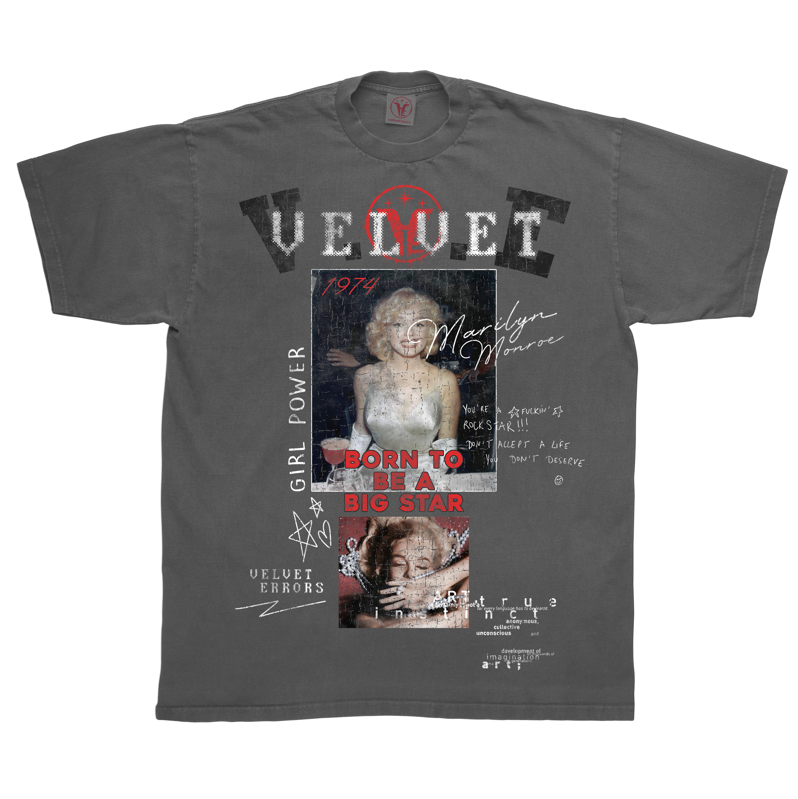 Black Velvet Errors Rockstar T-shirt with bold graphic print, casual fit, and soft fabric for comfortable everyday wear.