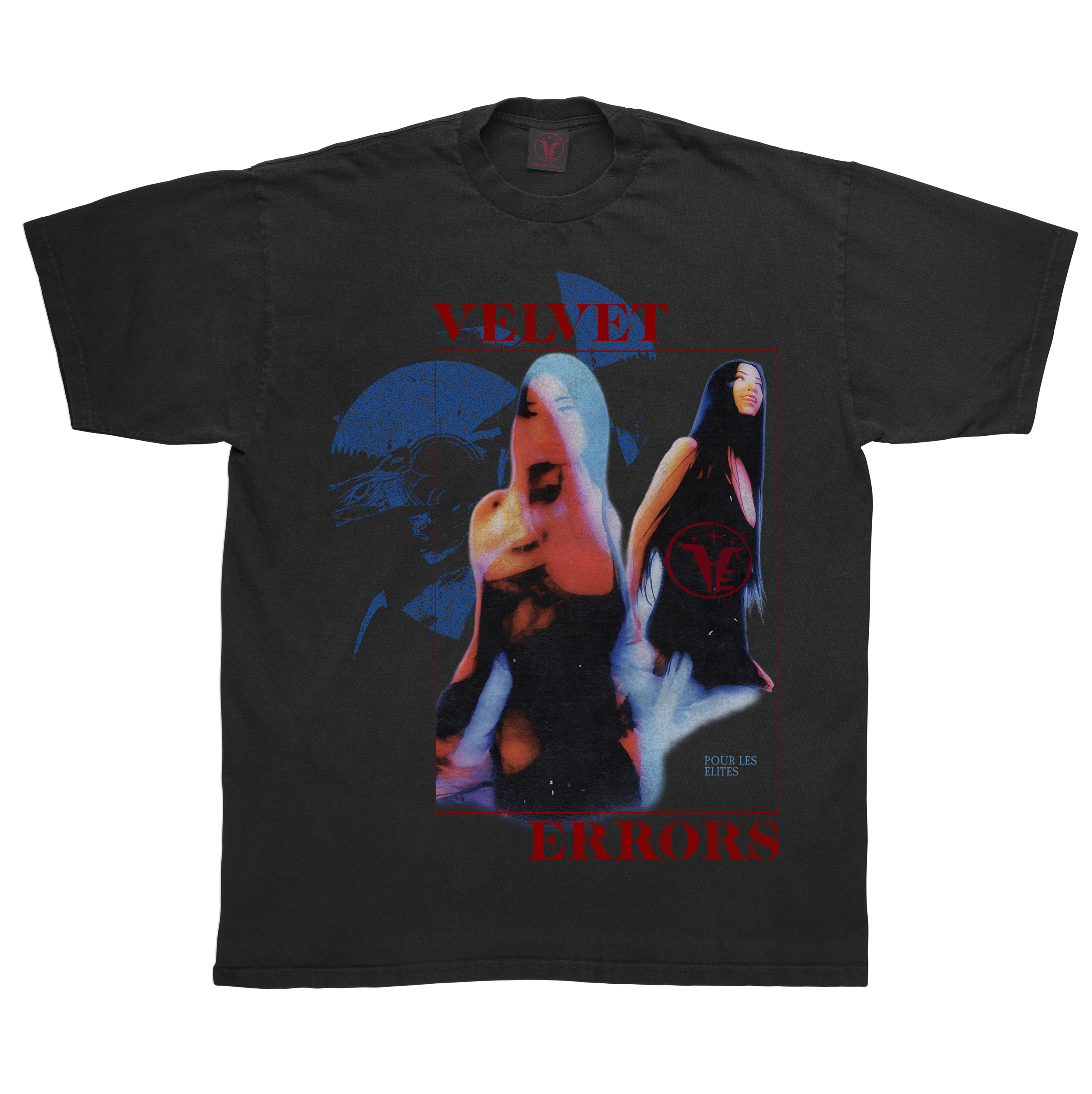 Gray Velvet Errors Elites Tee featuring a relaxed fit and soft fabric, perfect for casual wear and stylish street looks.