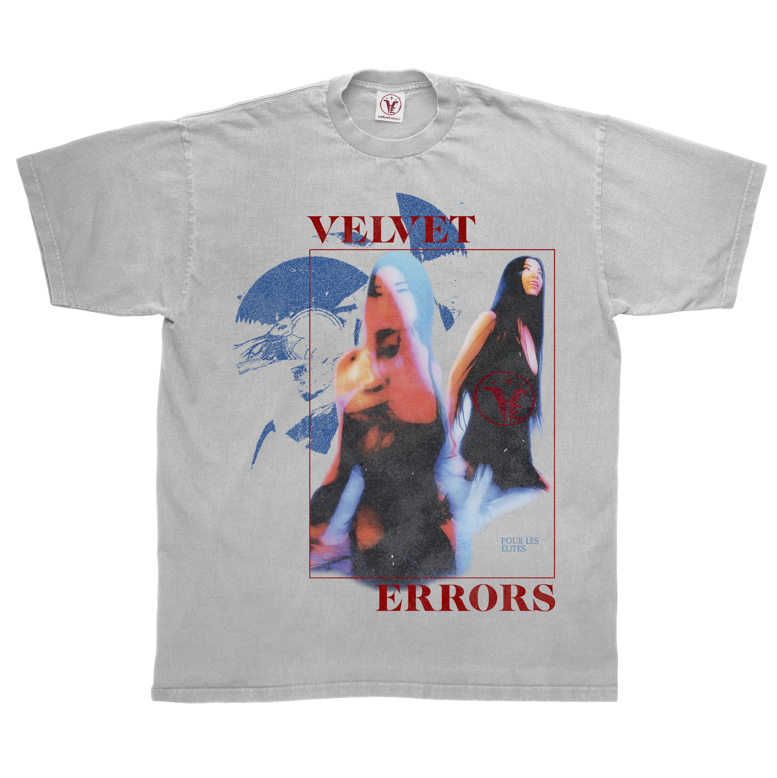 Grey Velvet Errors Elites Tee, a casual men's T-shirt with a relaxed fit and branded logo on the front.