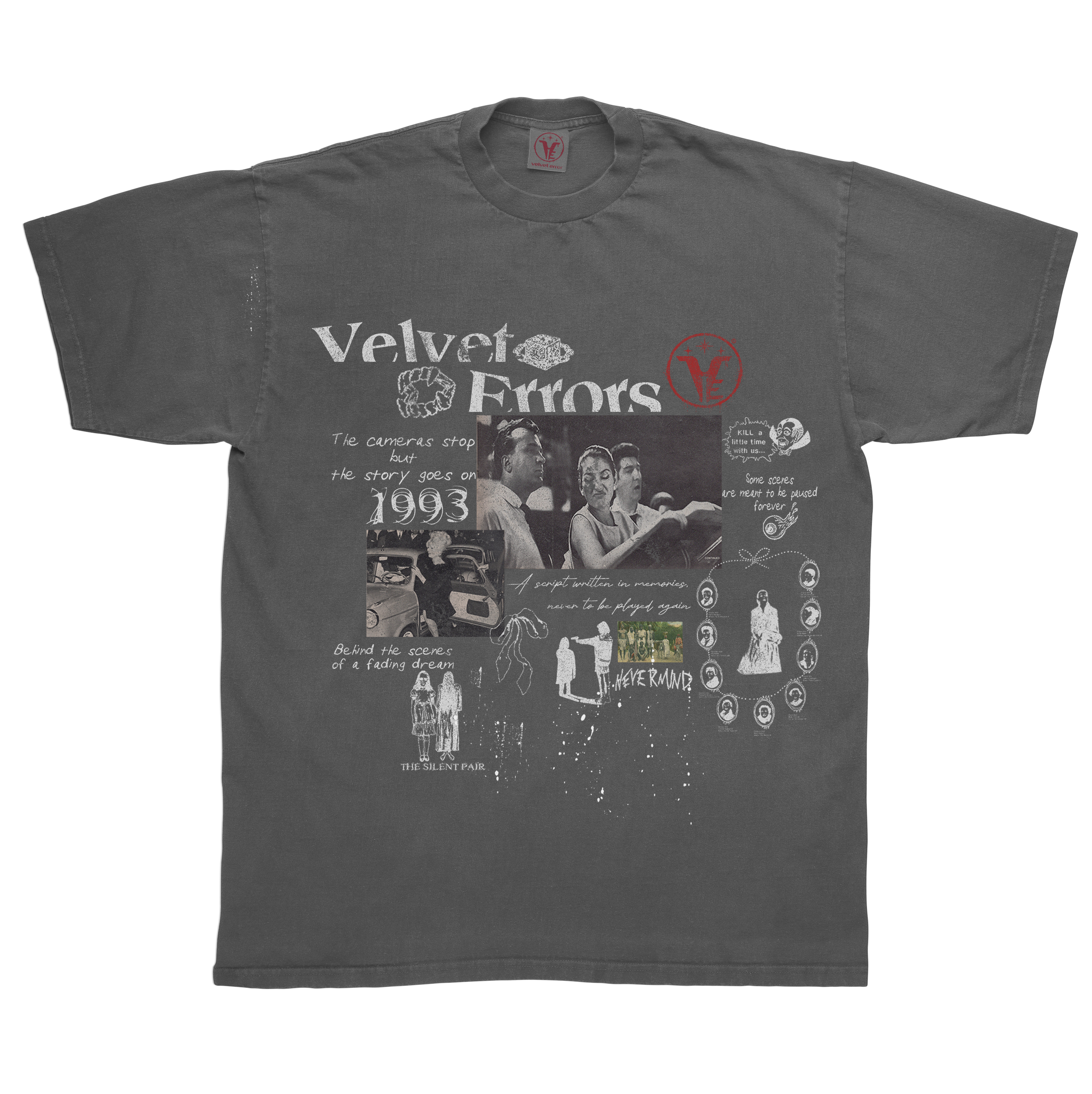 Gray Fade Out Tee by Velvet Errors, featuring a casual fit and soft fabric, shown on a plain background.