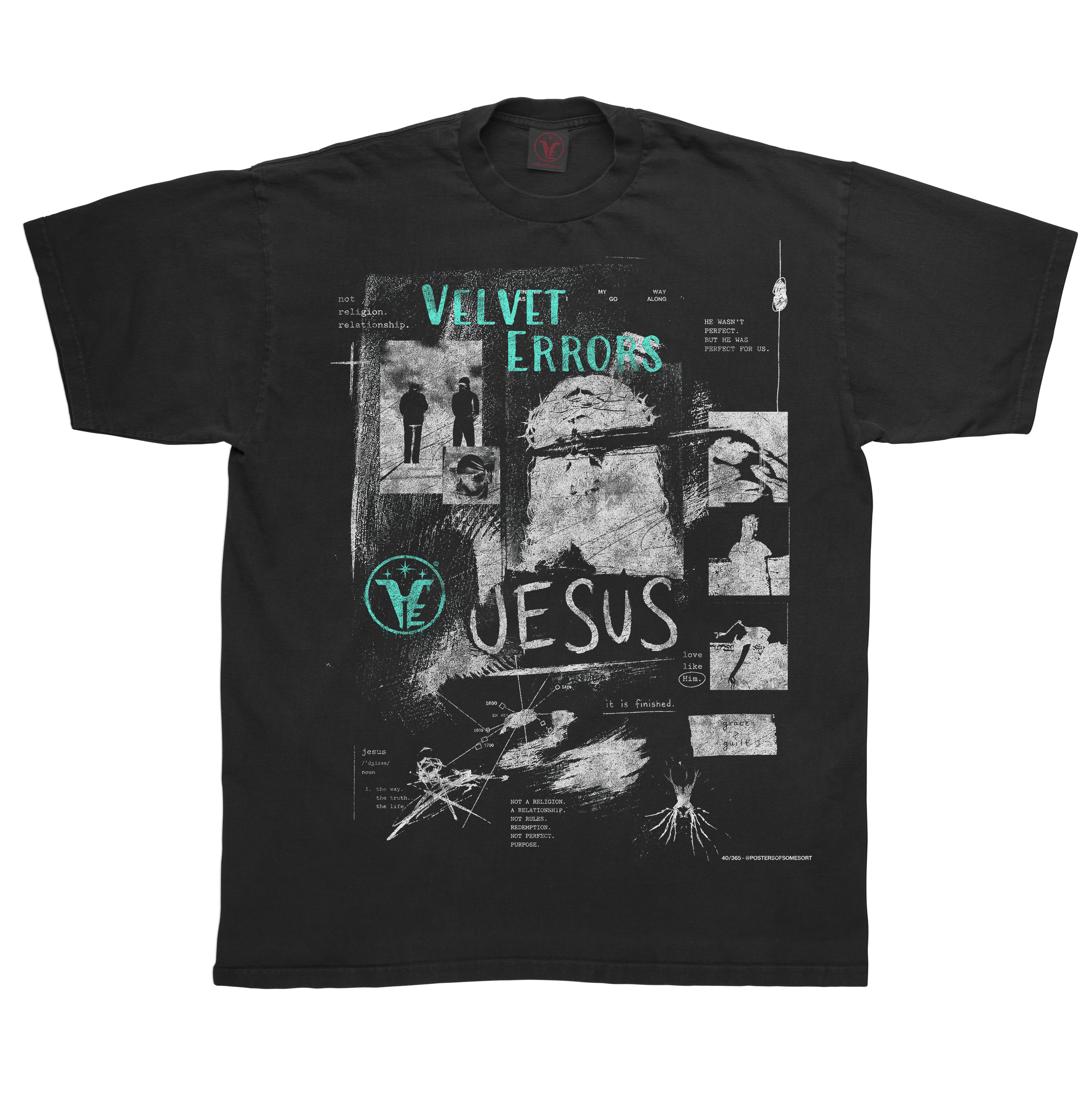 Gray Redemption Tee by Velvet Errors featuring a casual crew neck and relaxed fit, displayed on a plain background.