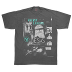 Grey Redemption Tee by Velvet Errors featuring a relaxed fit and minimalist design, displayed on a plain background.