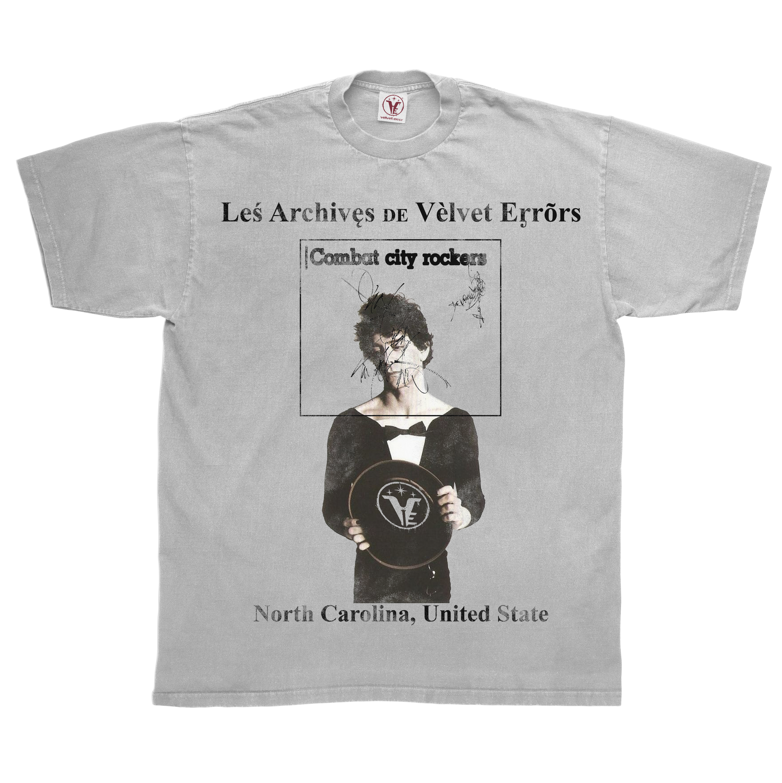White Carolina Tee by Velvet Errors, featuring a casual fit with short sleeves and a classic crew neckline.