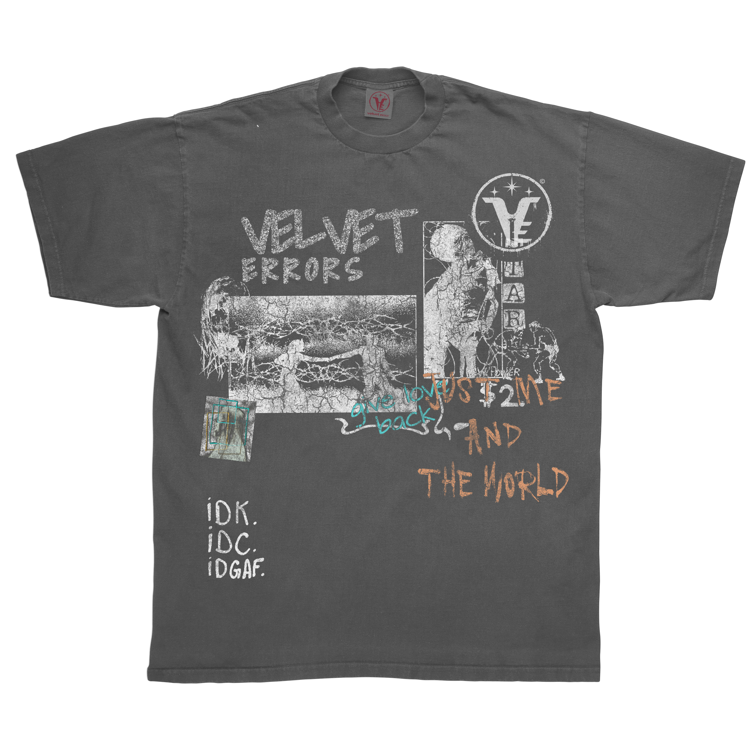 White Velvet Sins Tee by Velvet Errors, featuring soft velvet fabric and a stylish graphic design on the front.