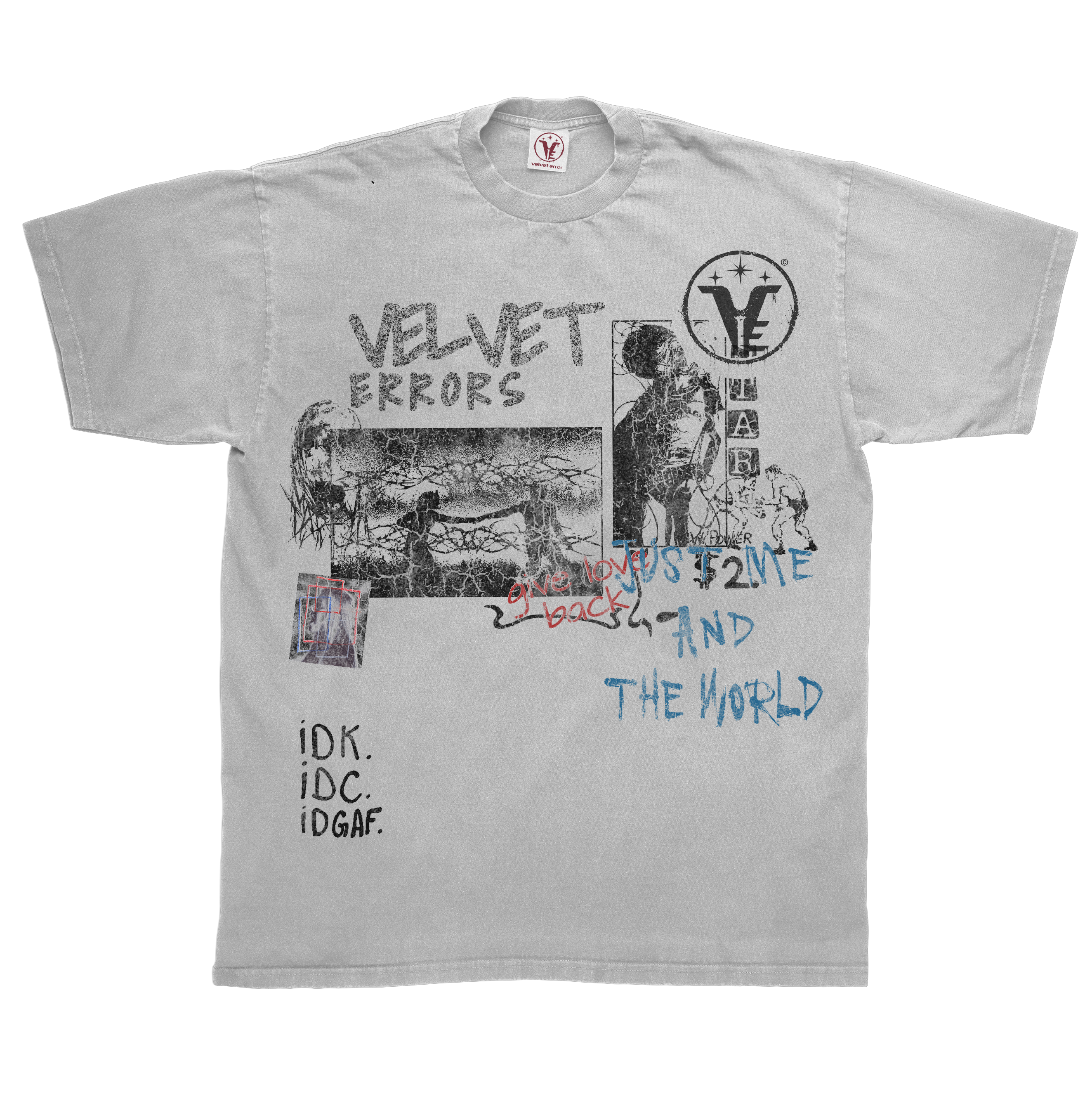 White Velvet Errors Velvet Sins Tee featuring a soft velvet fabric and stylish design, displayed on a hanger.
