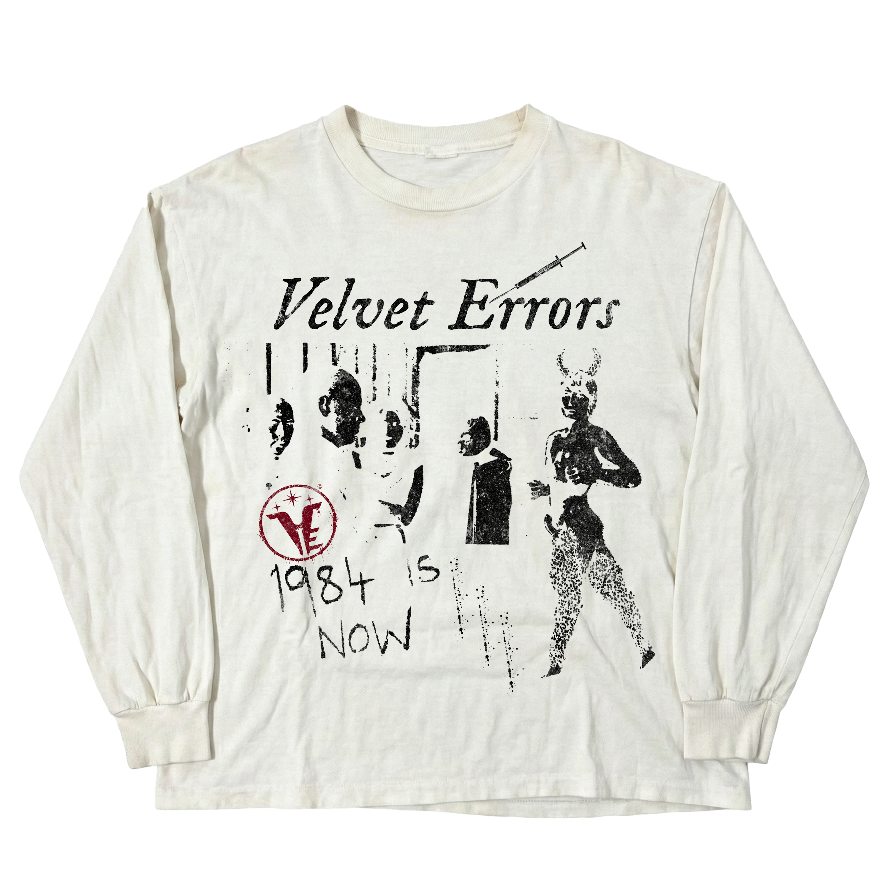 Black 1984 long sleeve shirt by Velvet Errors, featuring a comfortable fit and minimalist design, shown on a plain background.