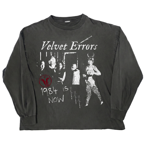 Black Velvet Errors 1984 long sleeve shirt with printed design, featuring a comfortable fit and classic style.