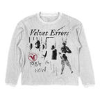 Black Velvet Errors 1984 Thermal shirt with ribbed collar and cuffs, displayed on a hanger.