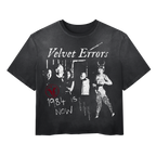 Black 1984 Wash Tee by Velvet Errors featuring a vintage-inspired graphic print on soft cotton fabric.