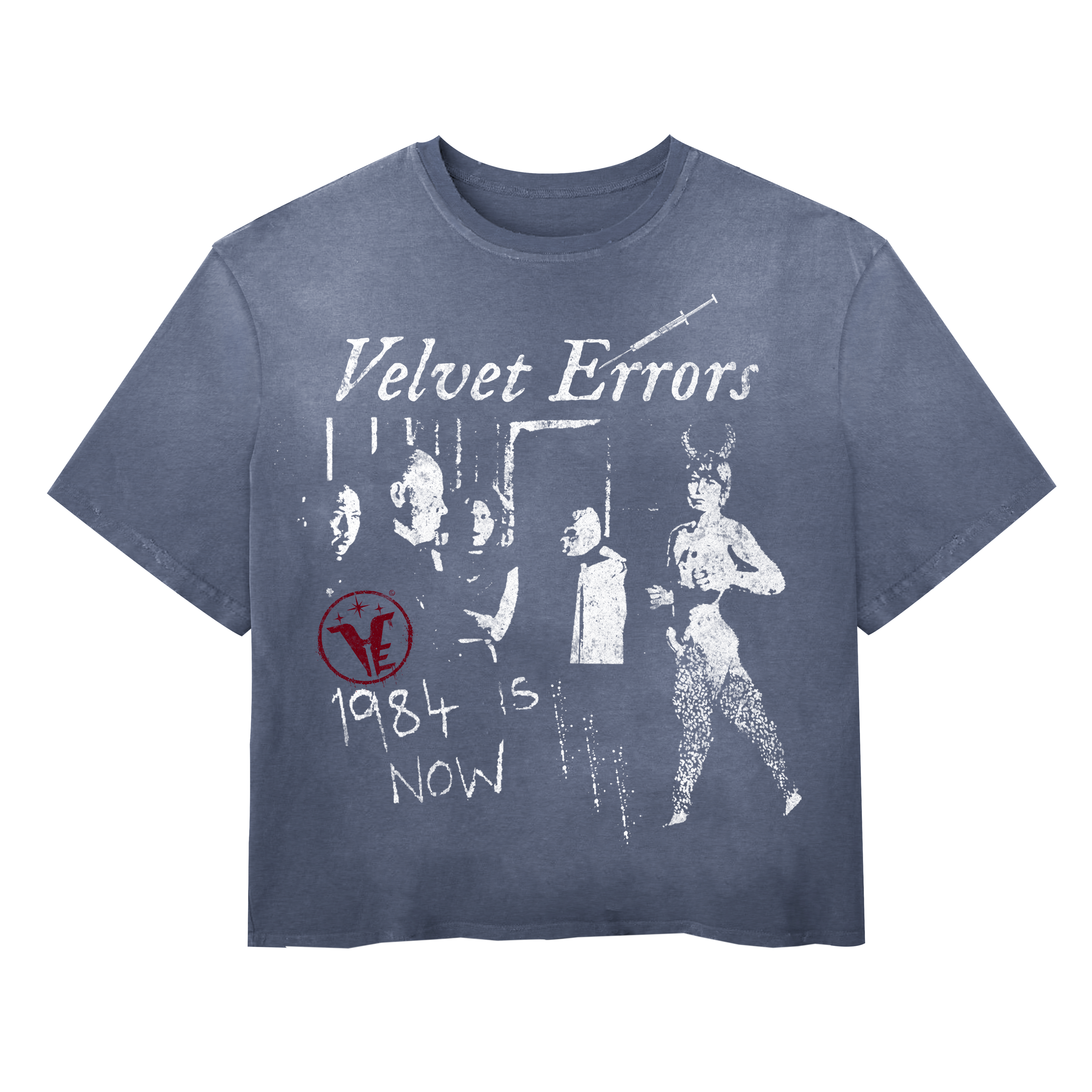 Black Velvet Errors 1984 Wash Tee with graphic print, casual short-sleeve T-shirt for streetwear style.