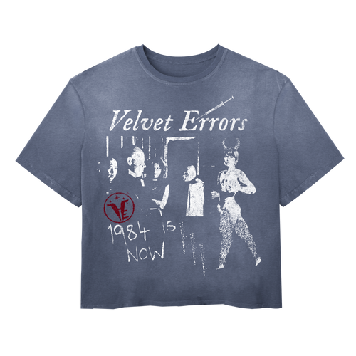 Black Velvet Errors 1984 Wash Tee with graphic print, casual short-sleeve T-shirt for streetwear style.