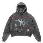 Small black Velvet Errors Dance or Die hoodie with bold white text and a comfortable, casual fit.