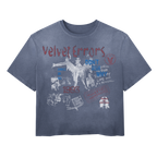 Black Dance or Die Wash Tee by Velvet Errors featuring a casual fit and printed design on the front.