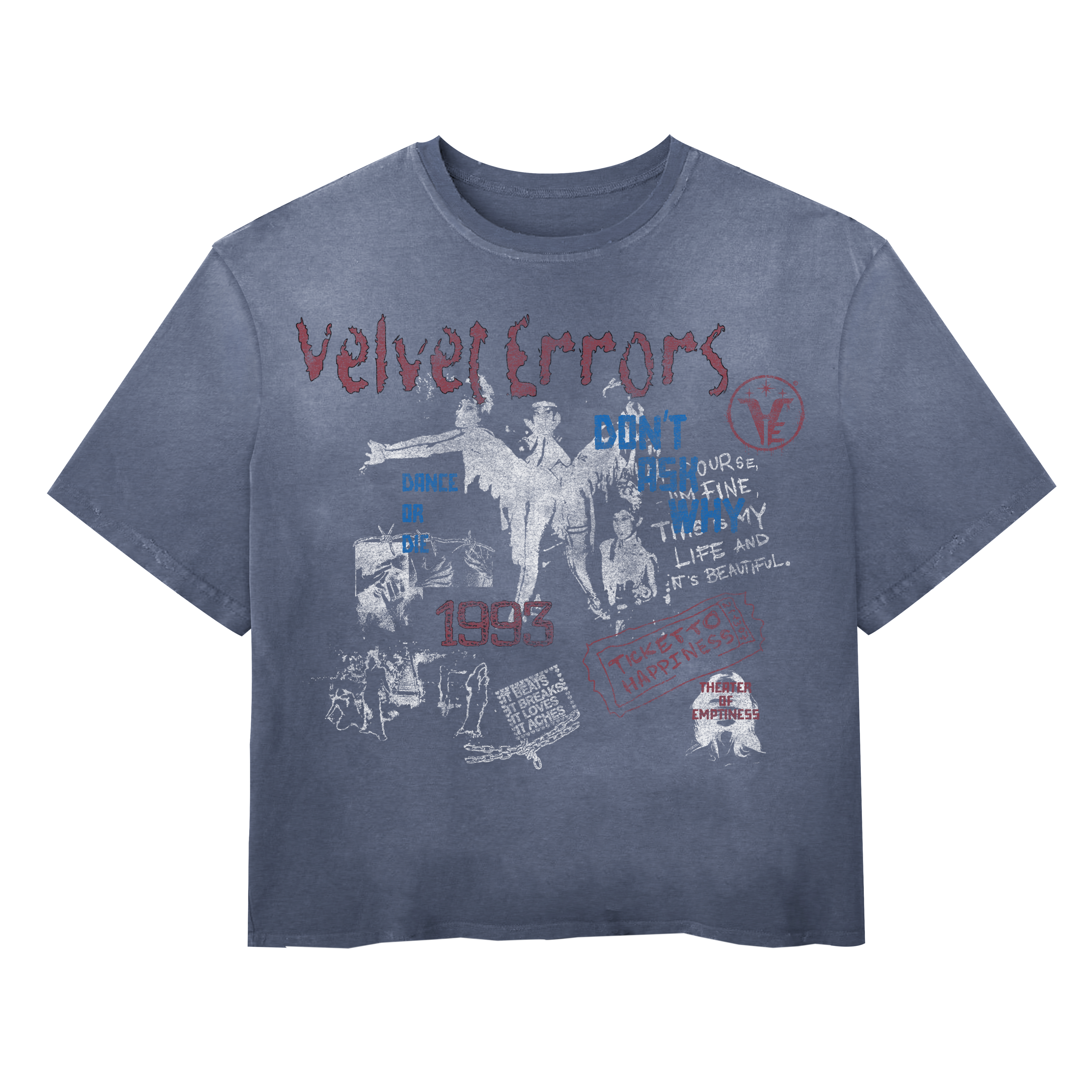 Black Dance or Die Wash Tee by Velvet Errors featuring a casual fit and printed design on the front.