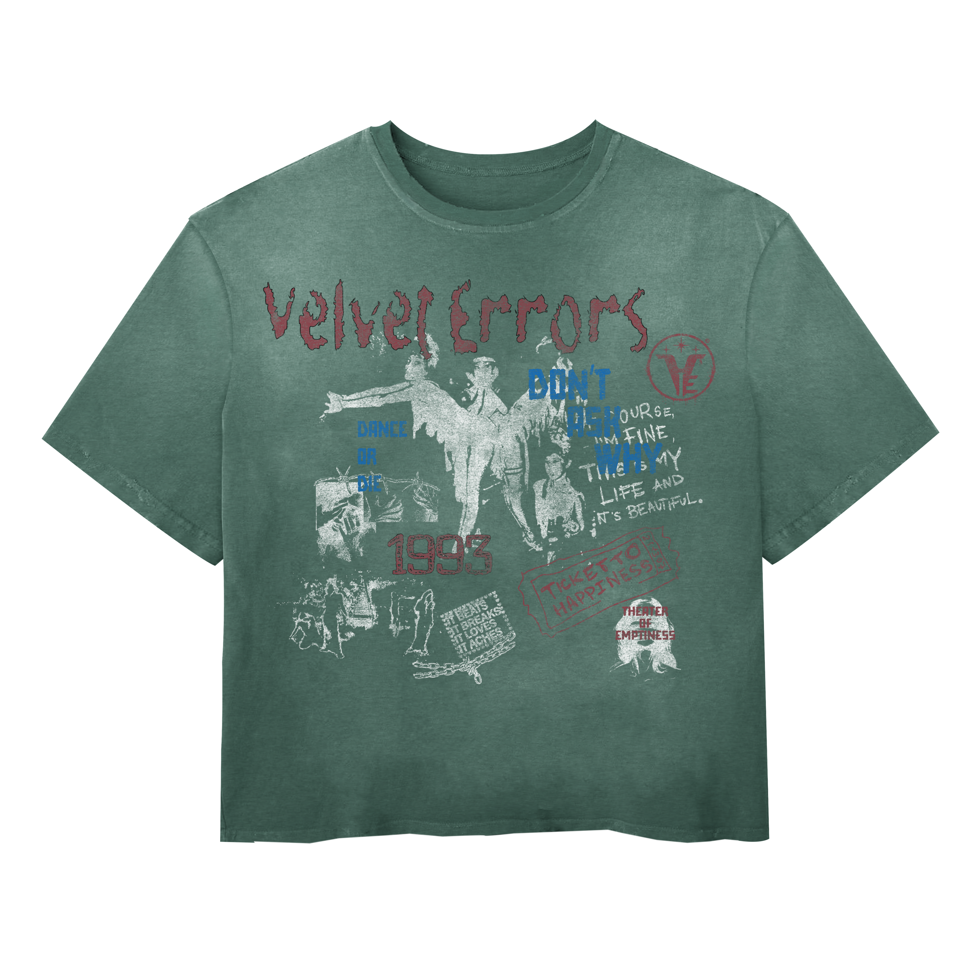 Black Velvet Errors Dance or Die Wash Tee with graphic print, casual fit, and soft cotton fabric.