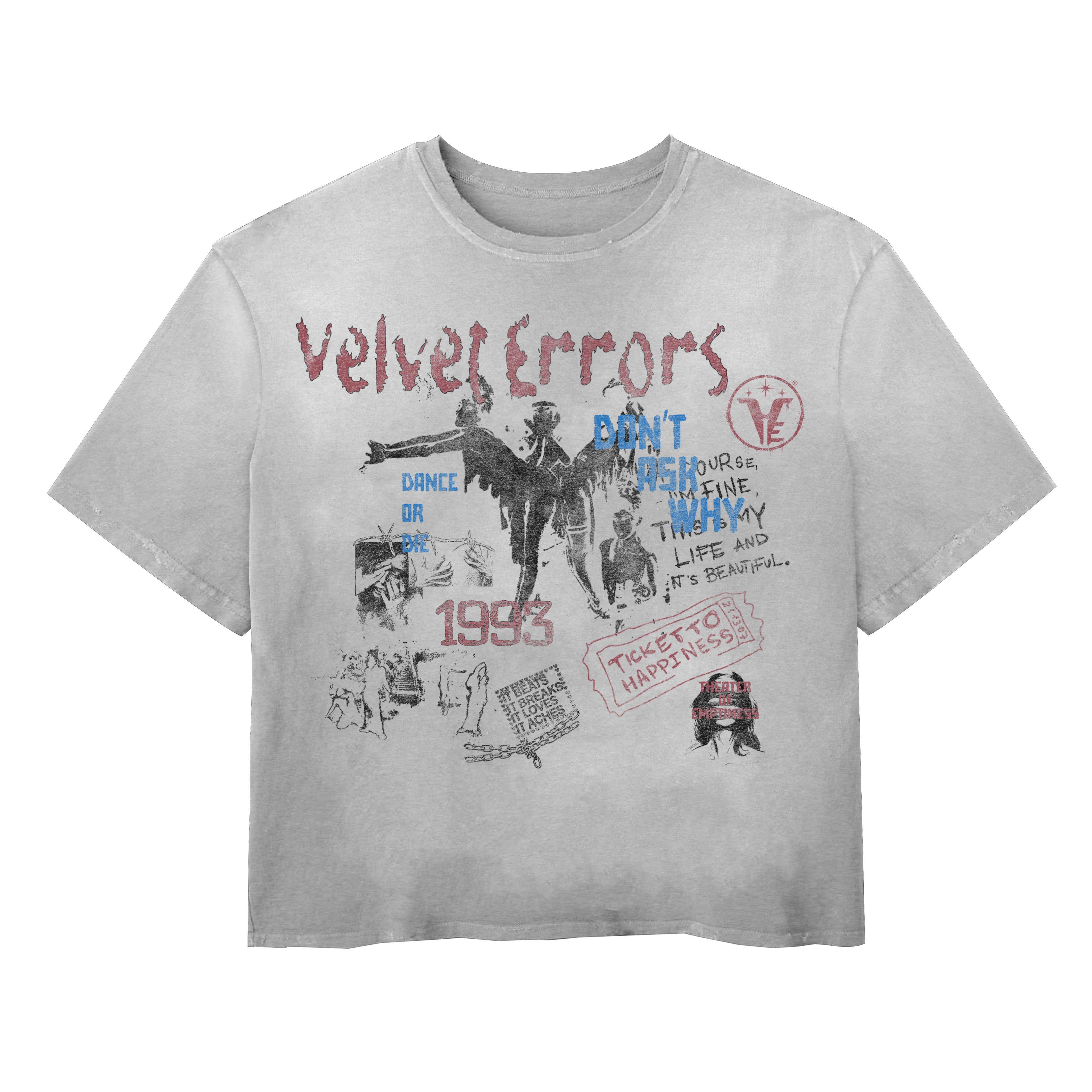 Black Velvet Errors Dance or Die Wash Tee featuring a printed graphic on the front, casual fit, and soft cotton fabric.