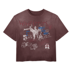 Black Velvet Errors Dance or Die Wash Tee with graphic print, featuring a casual fit and soft fabric for comfortable everyday wear.