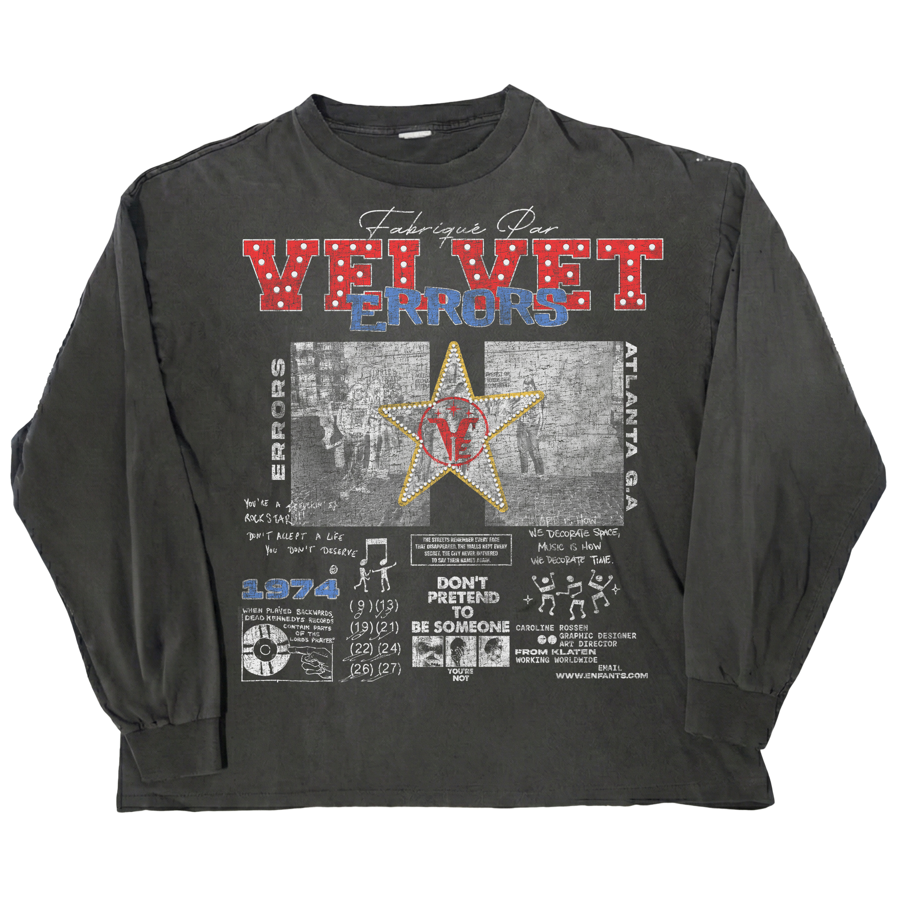 Black long sleeve shirt from Velvet Errors' Don't Pretend collection featuring a casual, comfortable design.