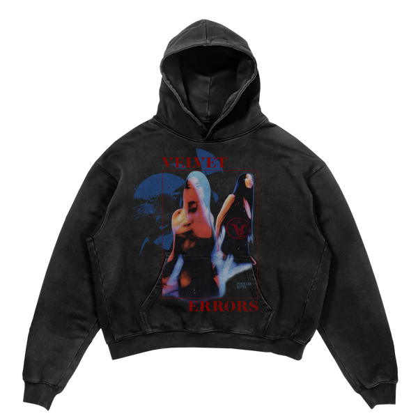 Black Velvet Errors Elites Hoodie featuring a comfortable fit and stylish design, perfect for casual wear.