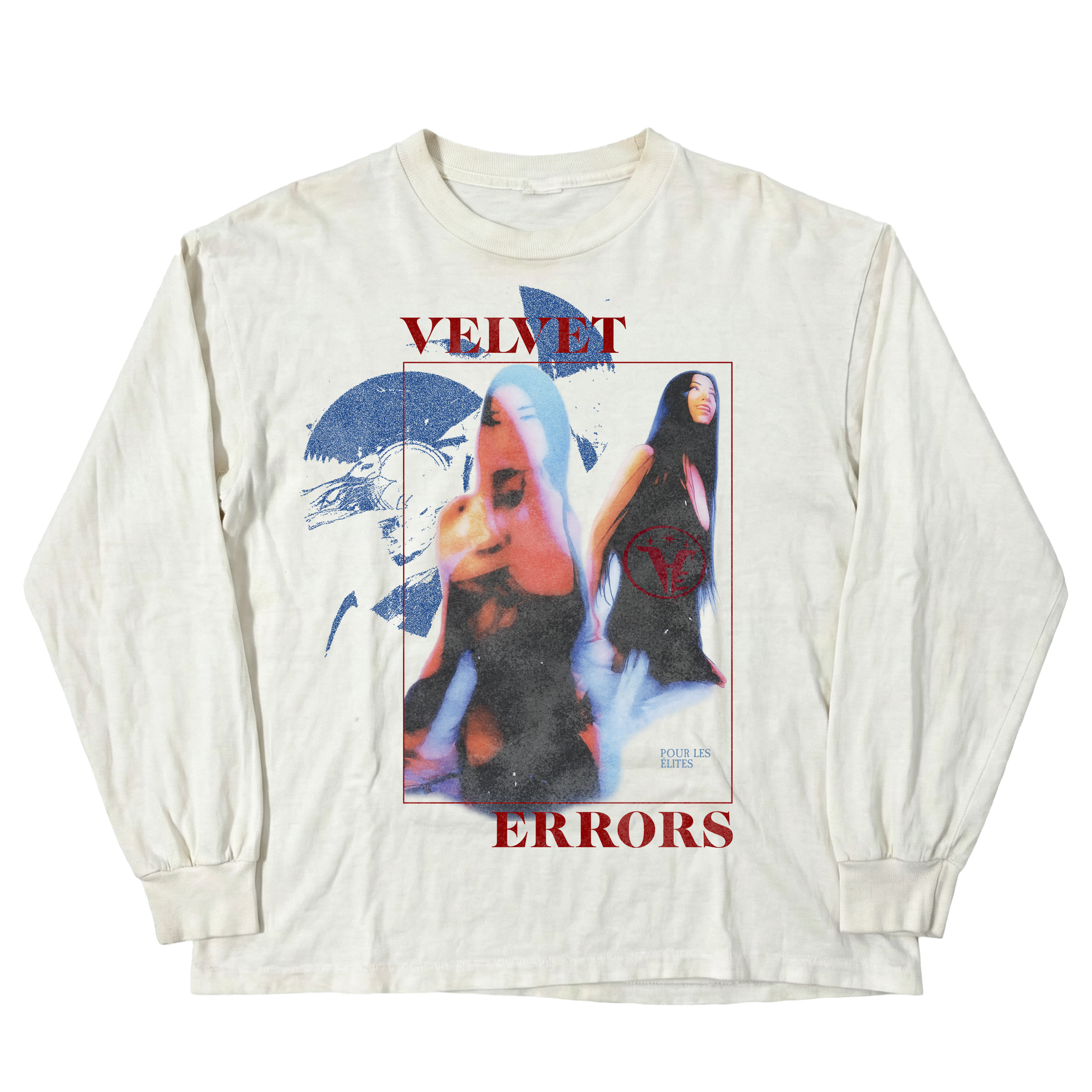 Black Velvet Errors Elites long sleeve shirt with a fitted design, displayed on a plain background.