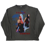 Black Velvet Errors Elites long sleeve shirt with fitted design, featuring soft velvet fabric and stylish long sleeves.