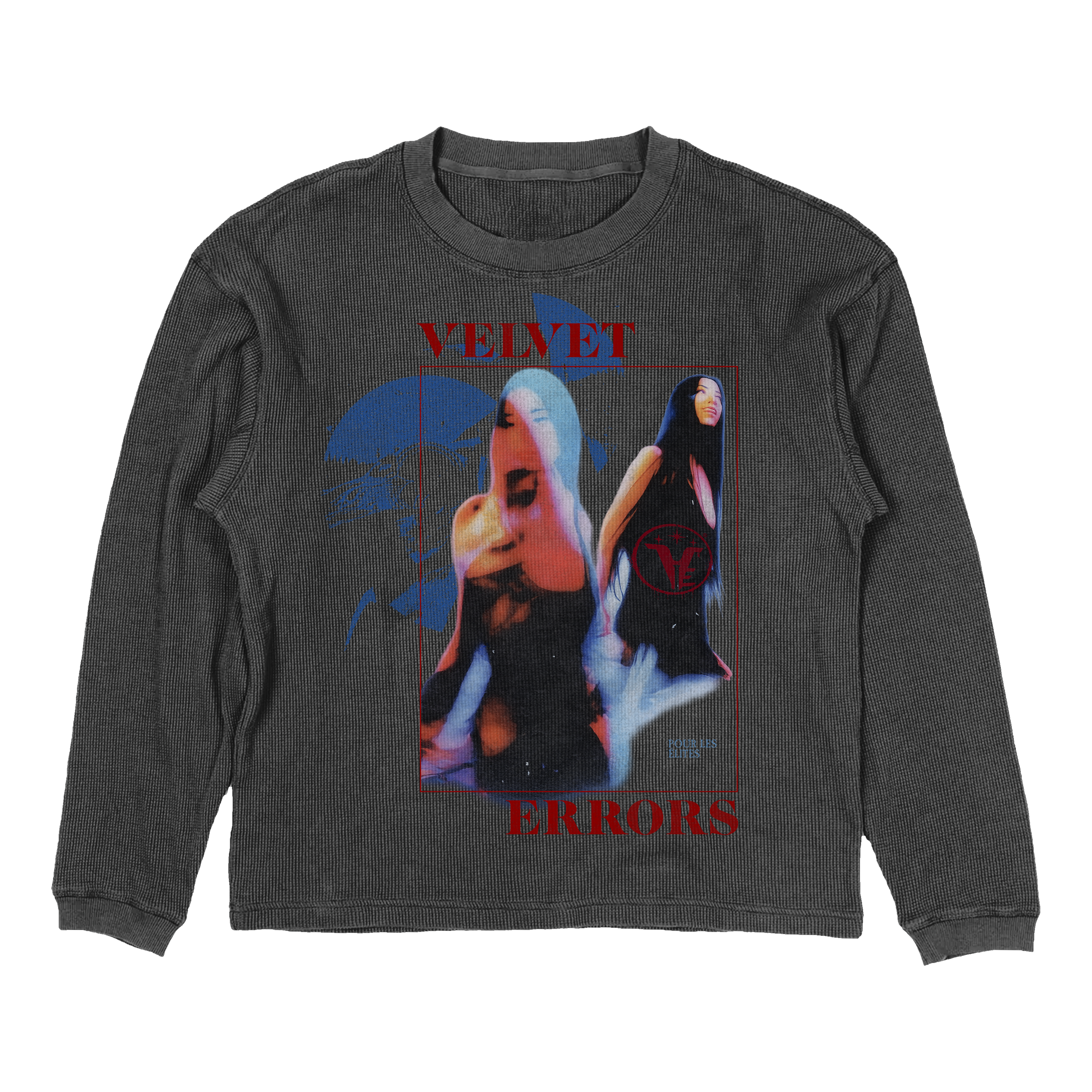 Small black Velvet Errors Elites Thermal shirt with thermal fabric and brand logo on the chest.