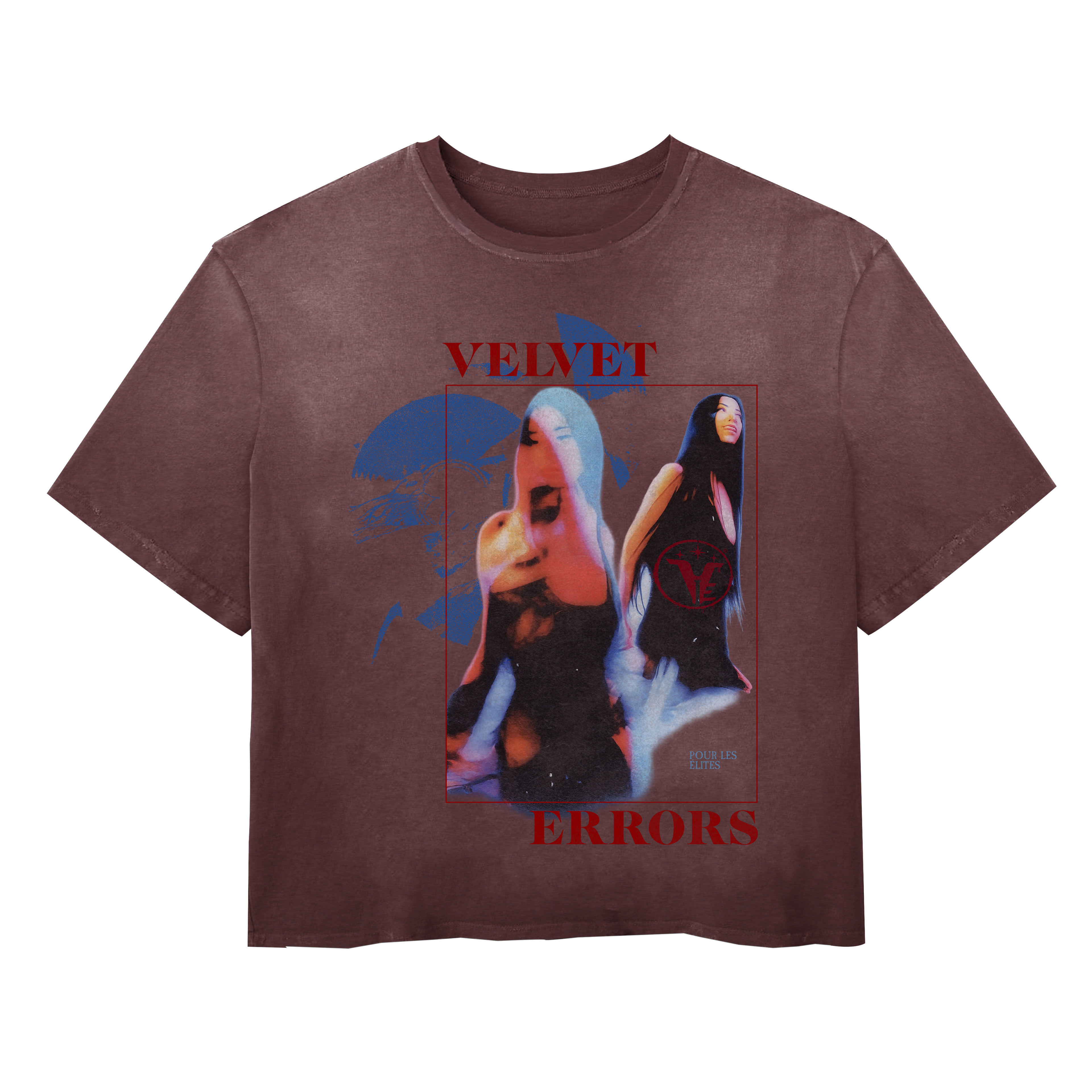 Black Velvet Errors Elites Wash Tee displayed on a hanger showing the relaxed fit and soft fabric texture.
