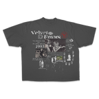Black Fade Out Drop Tee by Velvet Errors, featuring a relaxed fit and subtle gradient fade, casual streetwear style.
