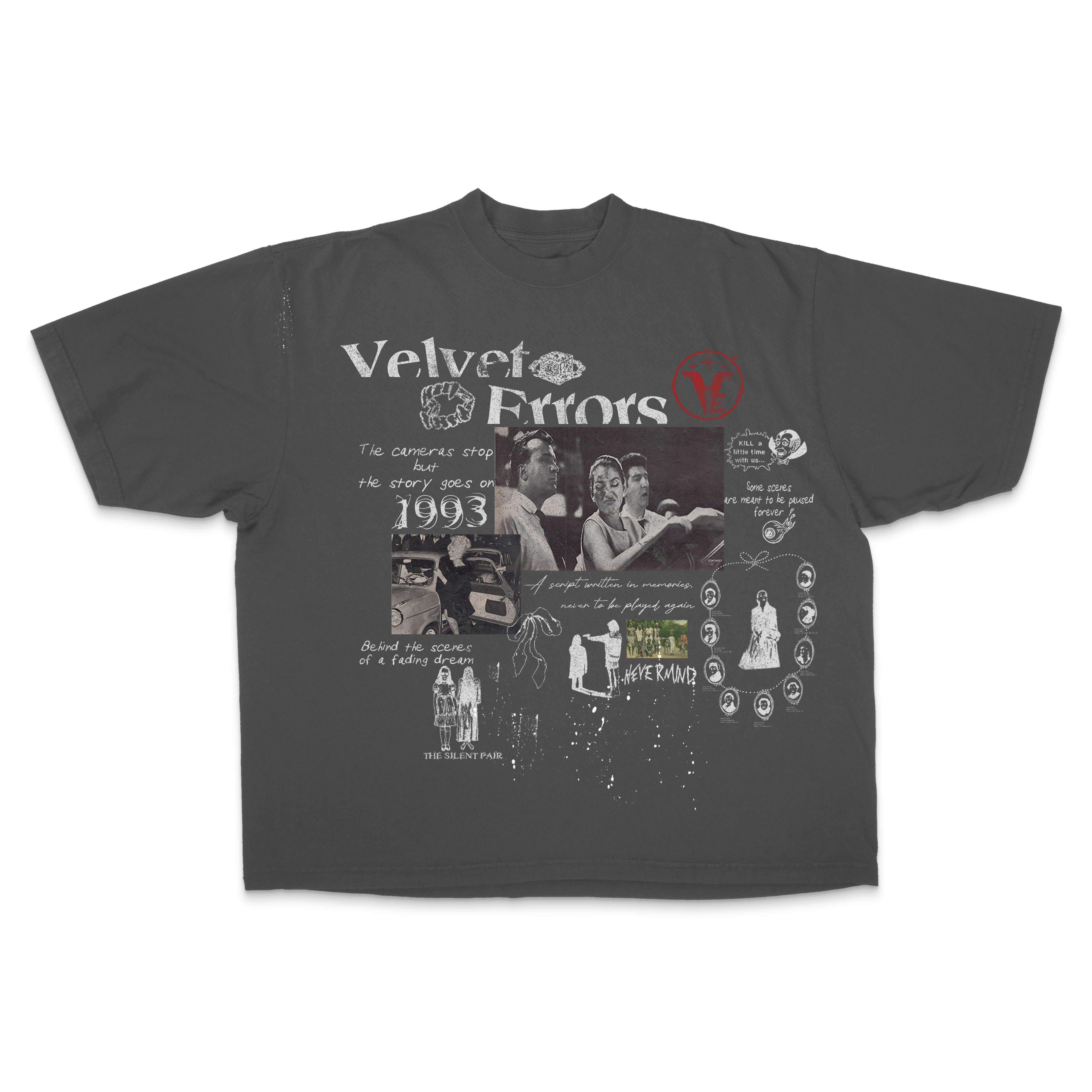Black Fade Out Drop Tee by Velvet Errors, featuring a relaxed fit and subtle gradient fade, casual streetwear style.