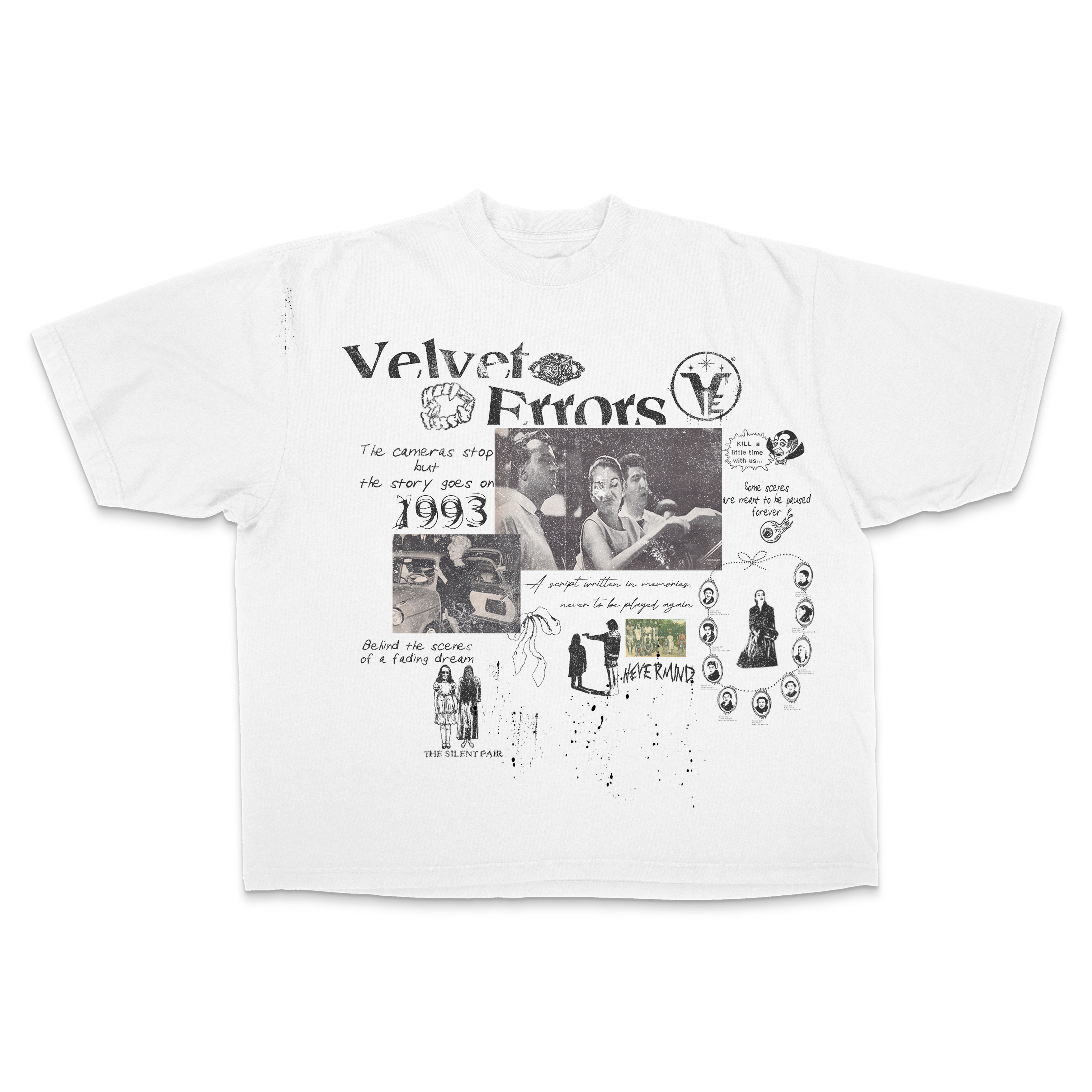 Black Fade Out Drop Tee by Velvet Errors, featuring a relaxed fit and casual drop shoulder design.