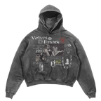 Black Fade Out Hoodie by Velvet Errors, showcasing a comfortable casual hoodie with a gradient fade design and soft fabric.