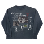 Black Fade Out long sleeve shirt by Velvet Errors, close-up of soft fabric with gradient fade design.