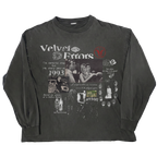Black Fade Out Long Sleeve shirt by Velvet Errors, close-up of soft fabric and stylish fade design.