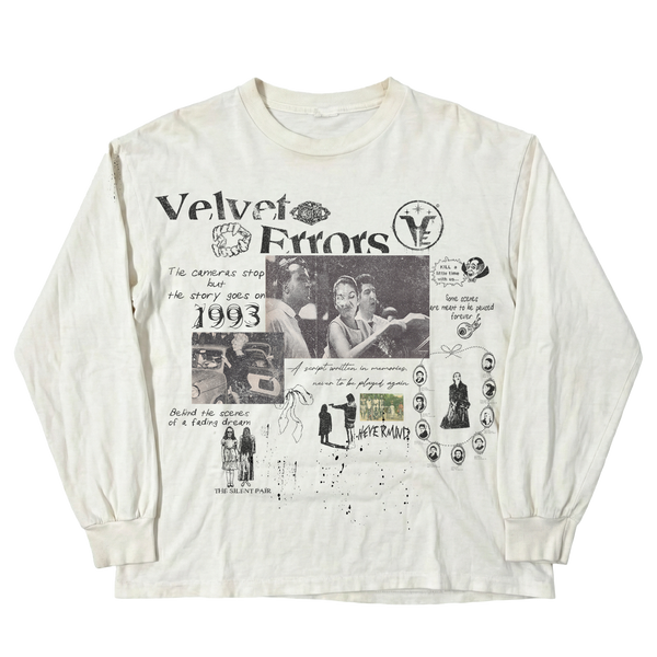 Black Fade Out Velvet Errors long sleeve shirt with a soft, stylish design and subtle color gradient.