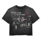 Black Fade Out Wash T-shirt by Velvet Errors featuring a relaxed fit and distressed, faded design on soft cotton fabric.