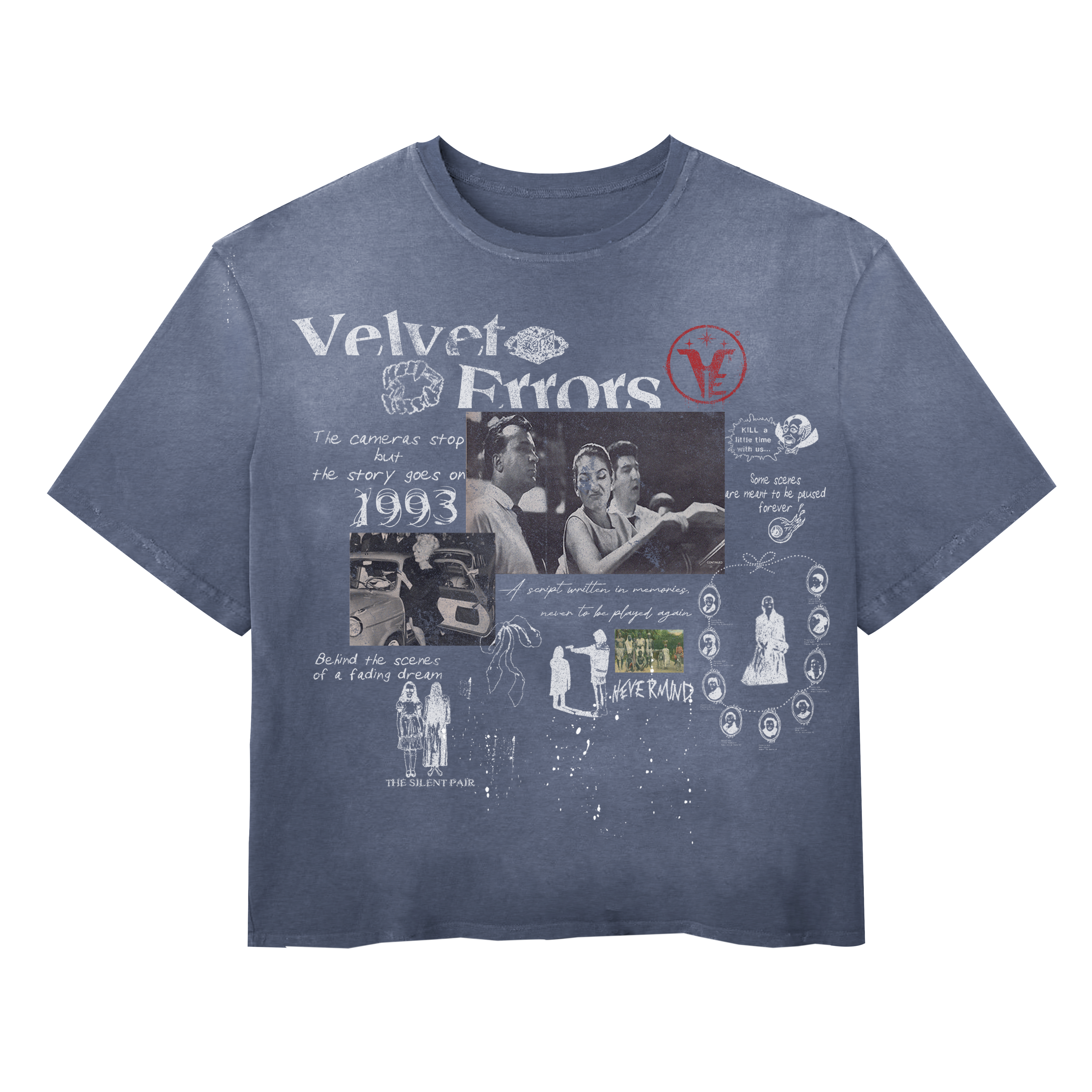 Black Fade Out Wash Tee by Velvet Errors, showcasing a casual cotton T-shirt with a faded, distressed look.