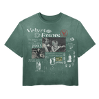 Black Fade Out Wash Tee by Velvet Errors featuring a distressed, faded design and casual fit.
