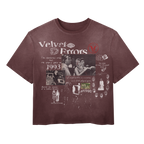 Black Fade Out Wash Tee by Velvet Errors, showcasing a relaxed fit with a faded, washed-out design on soft cotton fabric.