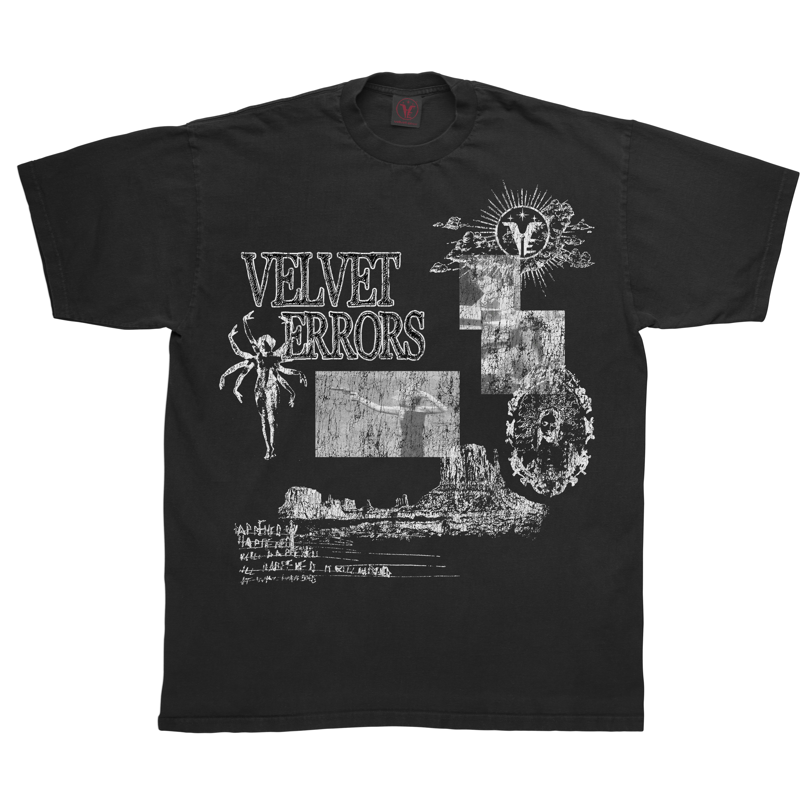Black Mirage Tee by Velvet Errors featuring a relaxed fit and soft cotton fabric, perfect for casual wear.