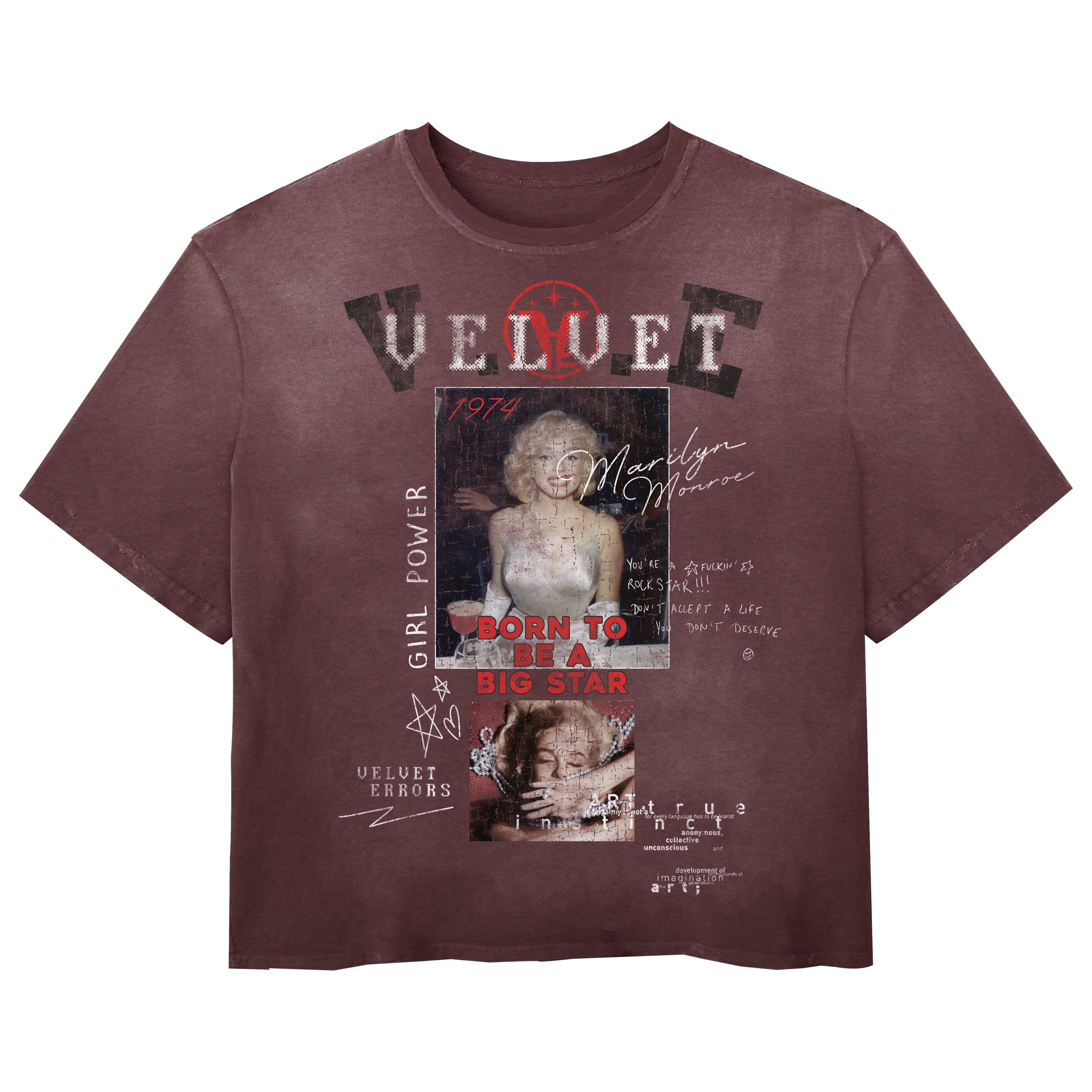 Black Velvet Errors Rockstar Wash Tee featuring a casual fit and graphic design on soft cotton fabric.