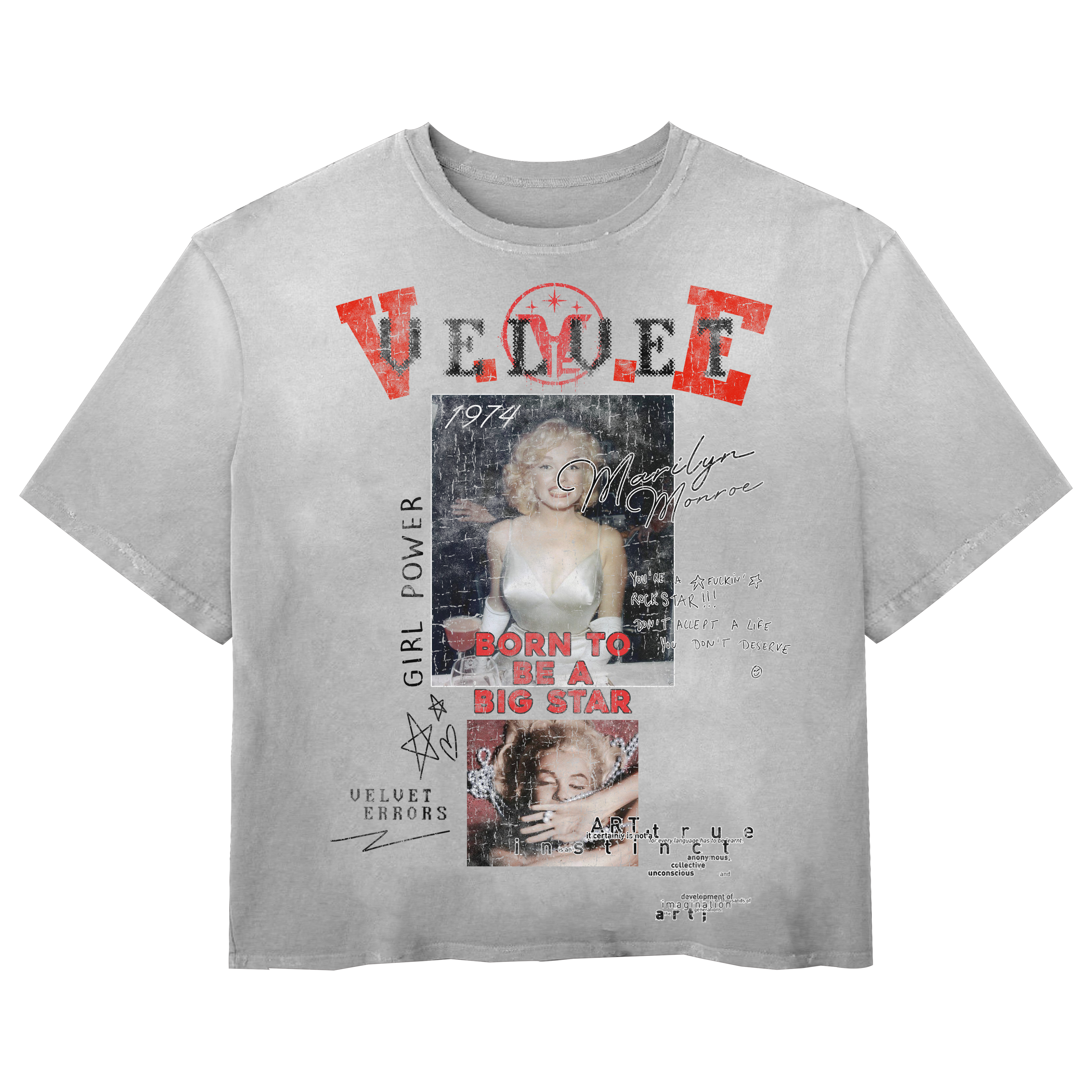 Black Velvet Errors Rockstar Wash Tee with graphic front design, casual short-sleeve cotton T-shirt for men.