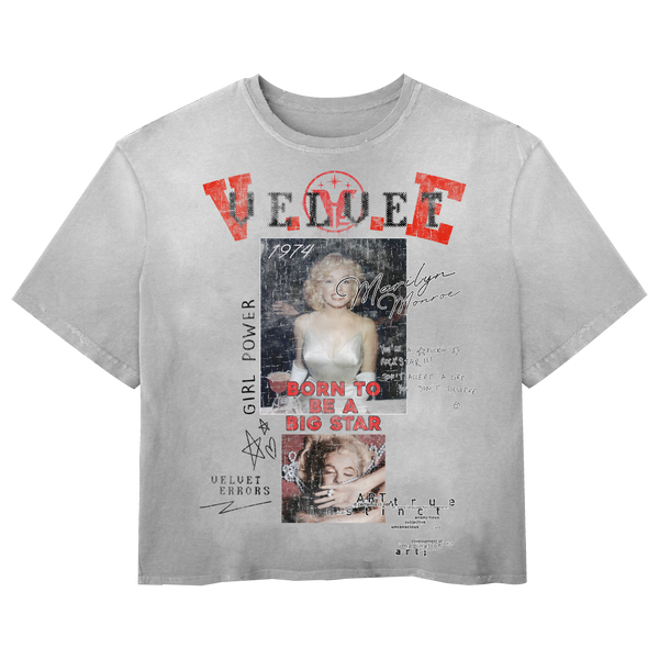 Black Velvet Errors Rockstar Wash Tee with graphic front design, casual short-sleeve cotton T-shirt for men.