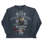 Black Velvet Errors True Lies long sleeve shirt with a fitted design and subtle branding, displayed on a hanger.
