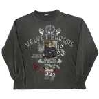 Black Velvet Errors True Lies long sleeve shirt with a fitted design and subtle branding, shown on a plain background.