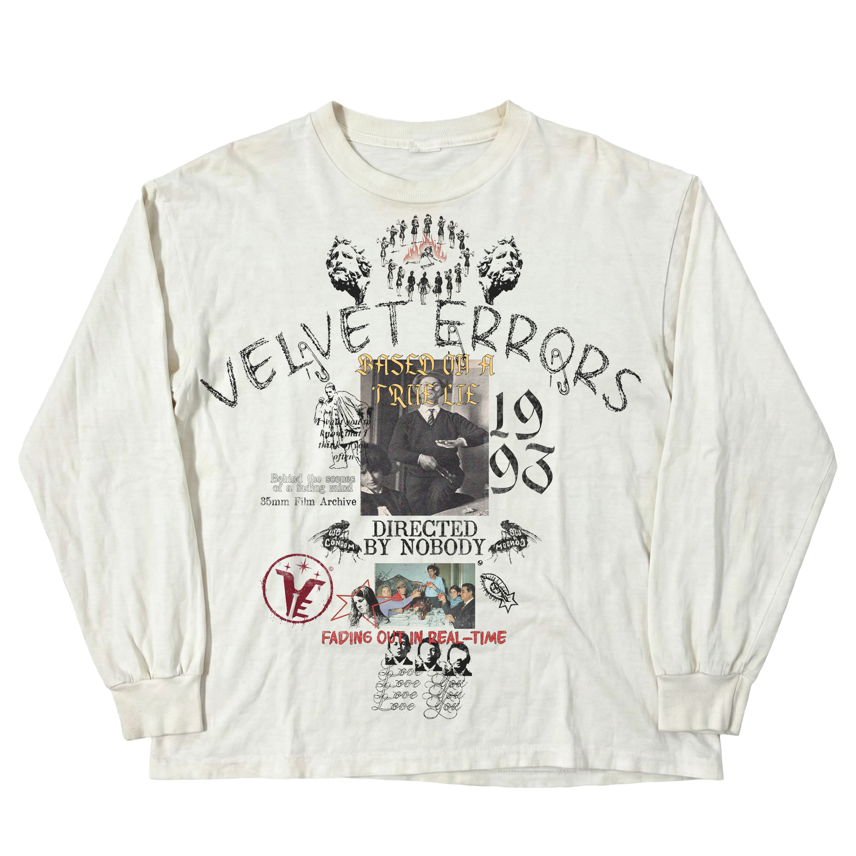 Black Velvet Errors True Lies long sleeve shirt with a fitted design and subtle branding on the chest.