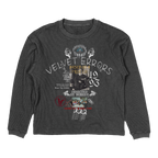Small black velvet Errors True Lies thermal top, soft fabric with a fitted style, designed for warmth and comfort.