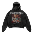 Black Velvet Errors Unbothered hoodie with a soft fabric and relaxed fit, shown flat on a white background.