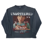 Black Velvet Errors Unbothered long sleeve shirt with a relaxed fit, shown on a model with subtle branding details visible.
